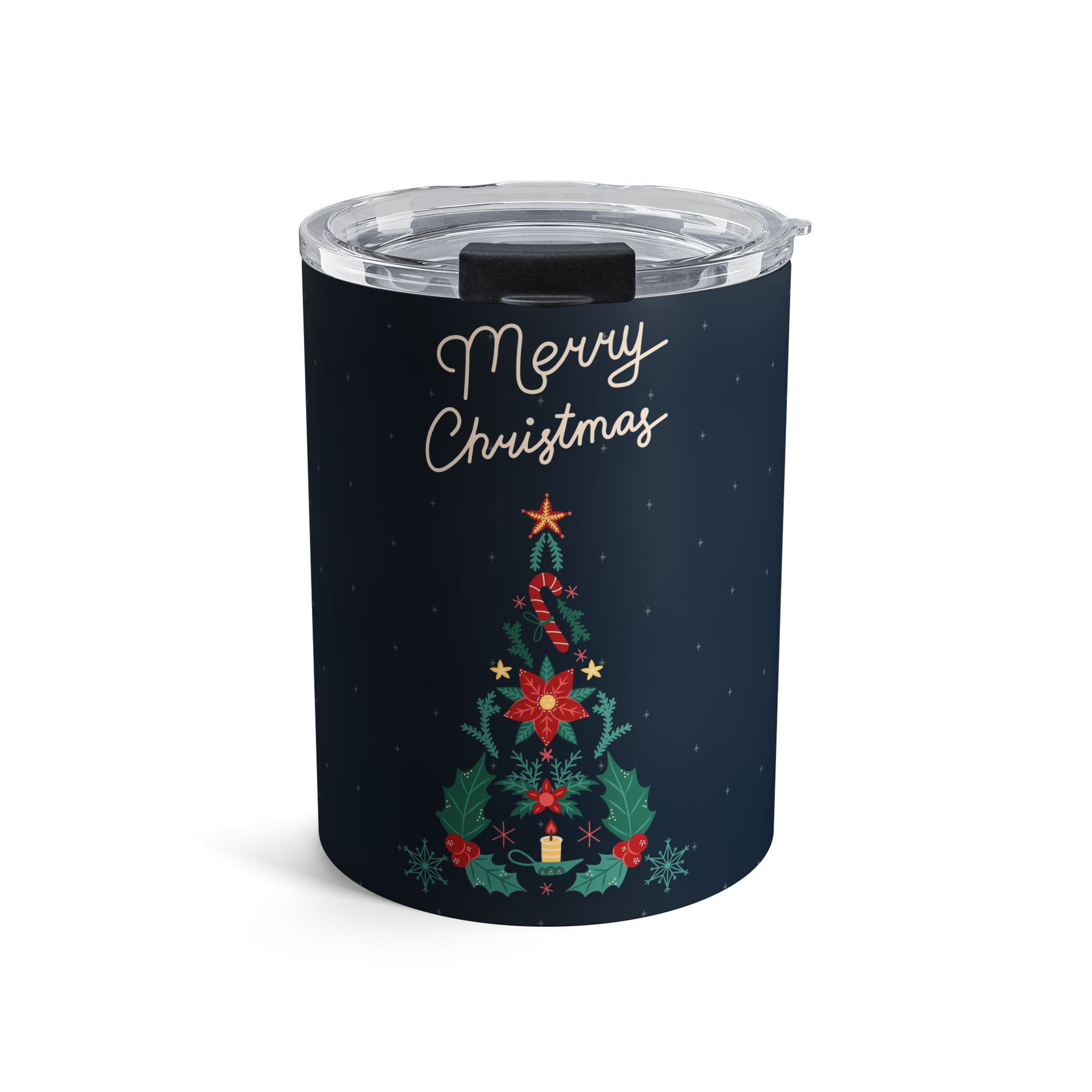 Snowflake Sipware : Classic Merry Christmas Tumbler – Holiday Edition 10oz Cup - Love & Latte Co.