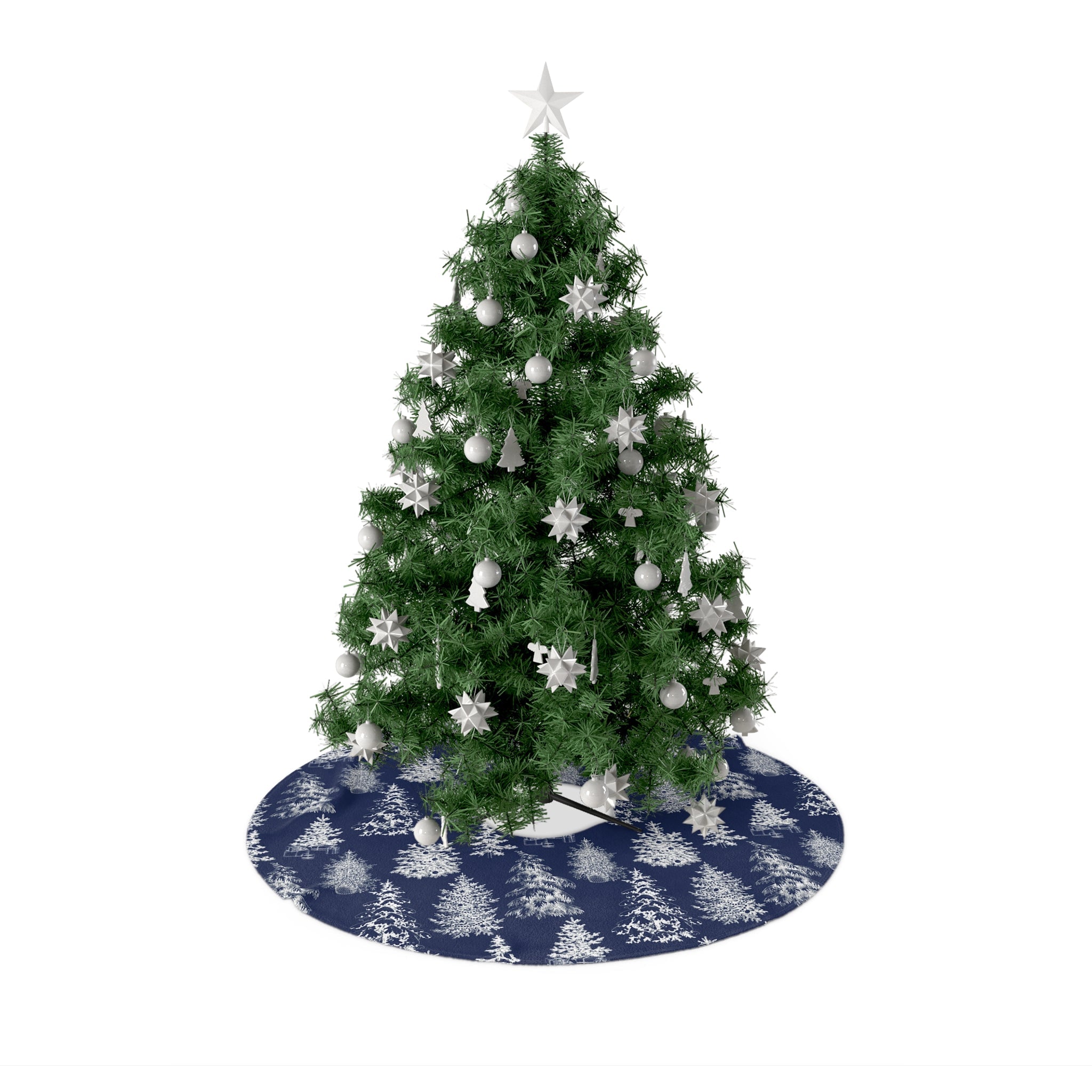 Snowy Forest: Christmas Tree Skirt focus_keyword#Home Decor