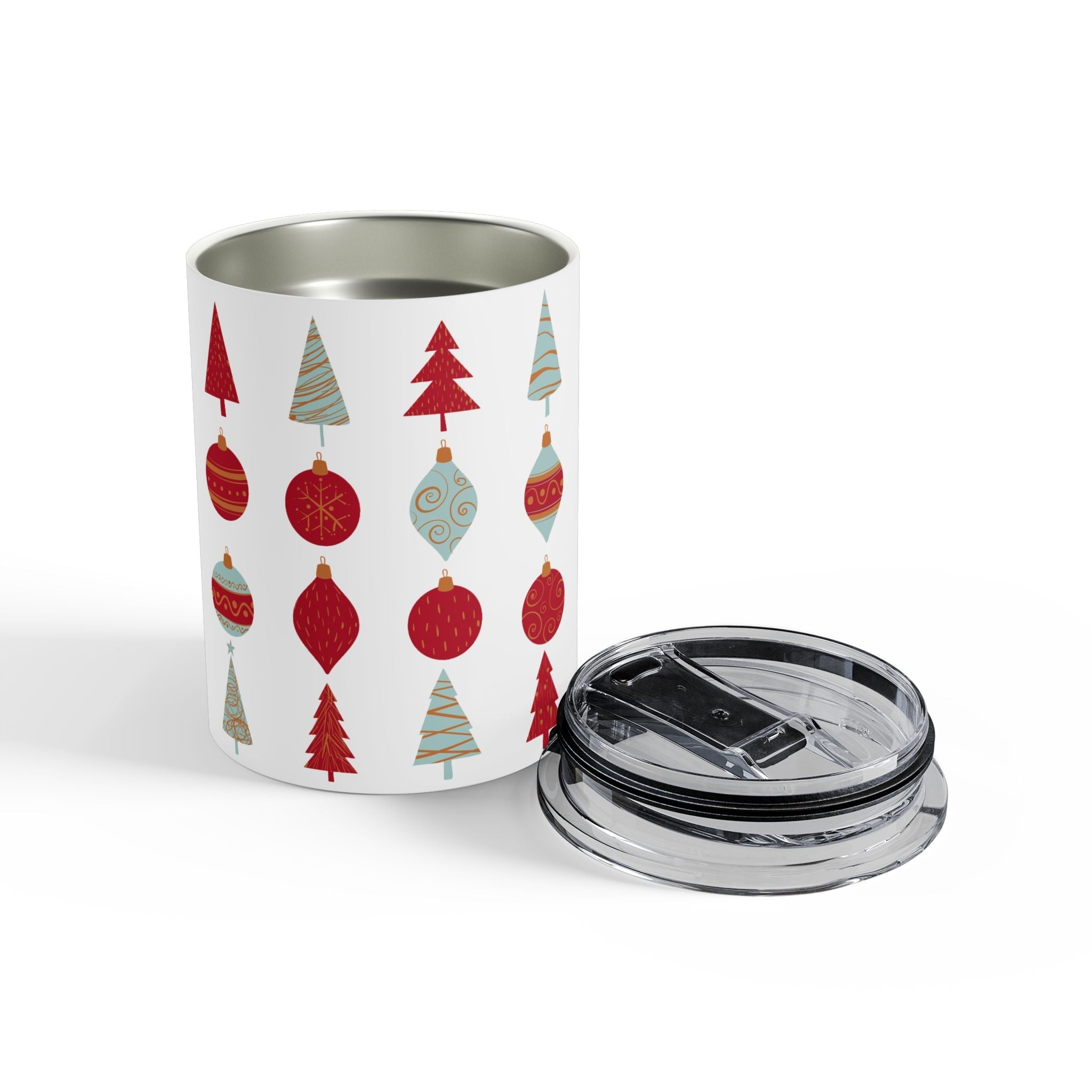 Twinkling Brews : Whimsical Christmas Tree Tumbler – Festive Holiday Ornament Cup (10oz) - Love & Latte Co.