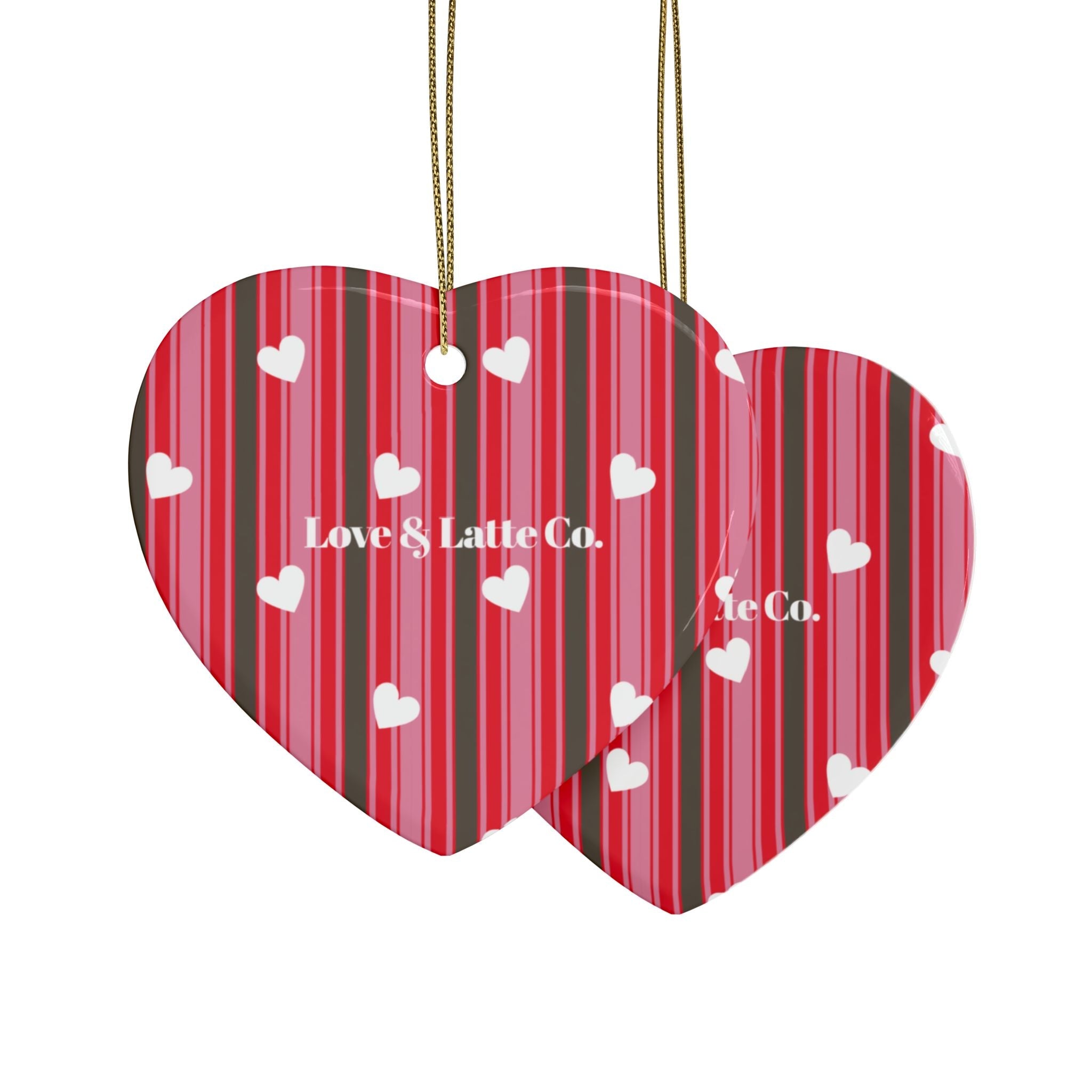 Valentine's Day Ceramic Heart Ornaments - Set of 1, 5, 10, or 20 - Love & Latte Co.