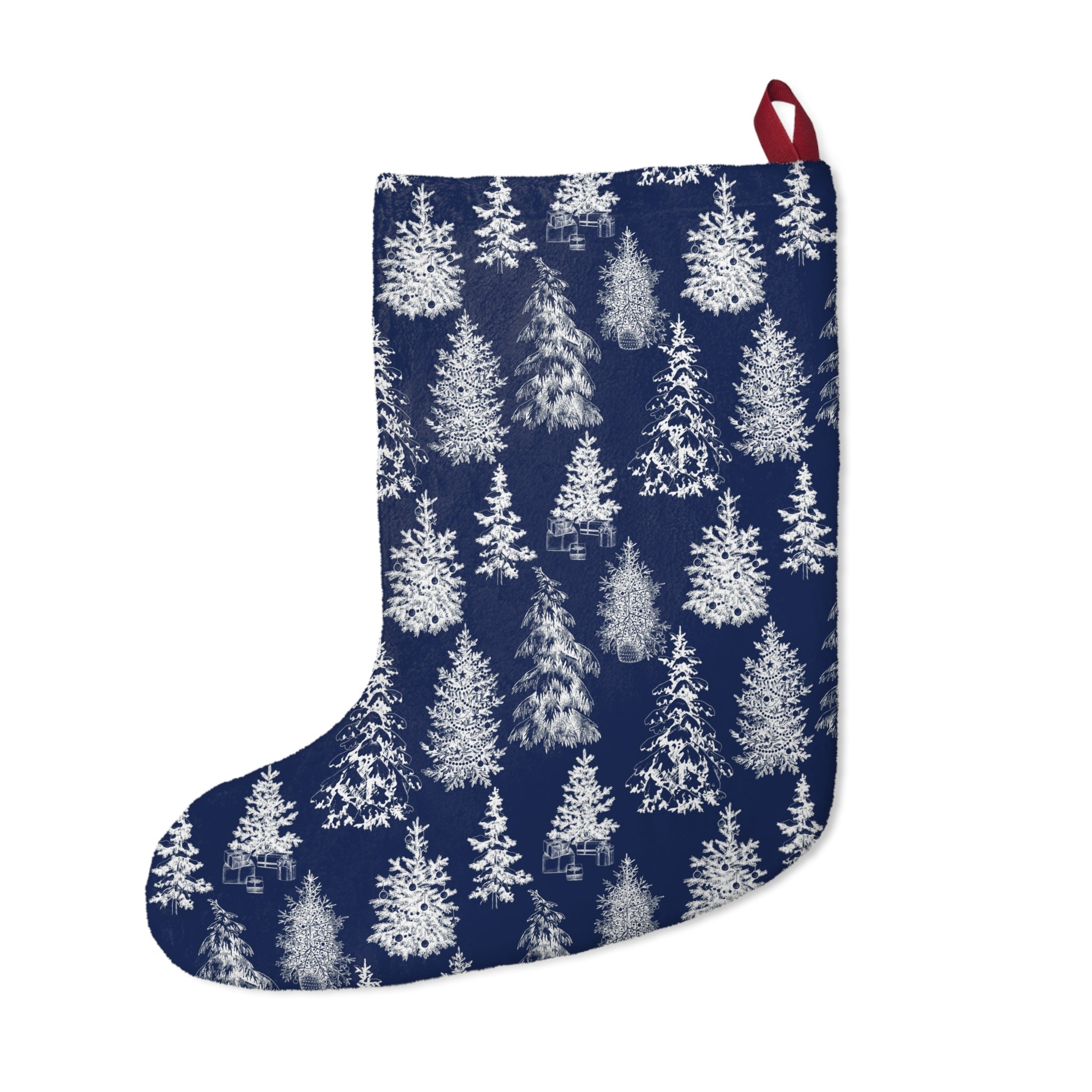 Charming Winter Christmas Stocking - Festive & Spacious Gift Holder - Blue- Love & Latte Co.