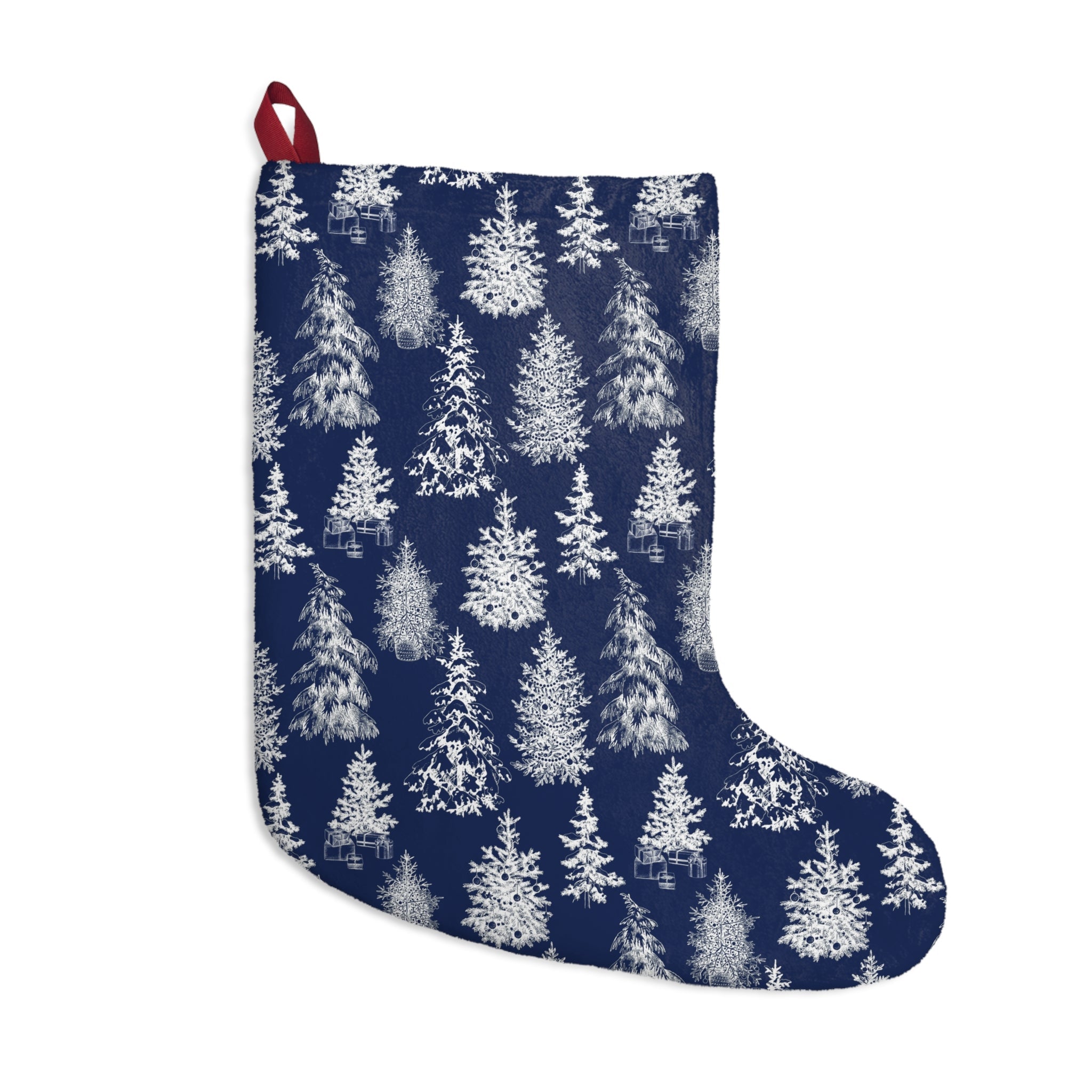 Charming Winter Christmas Stocking - Festive & Spacious Gift Holder - Blue- Love & Latte Co.