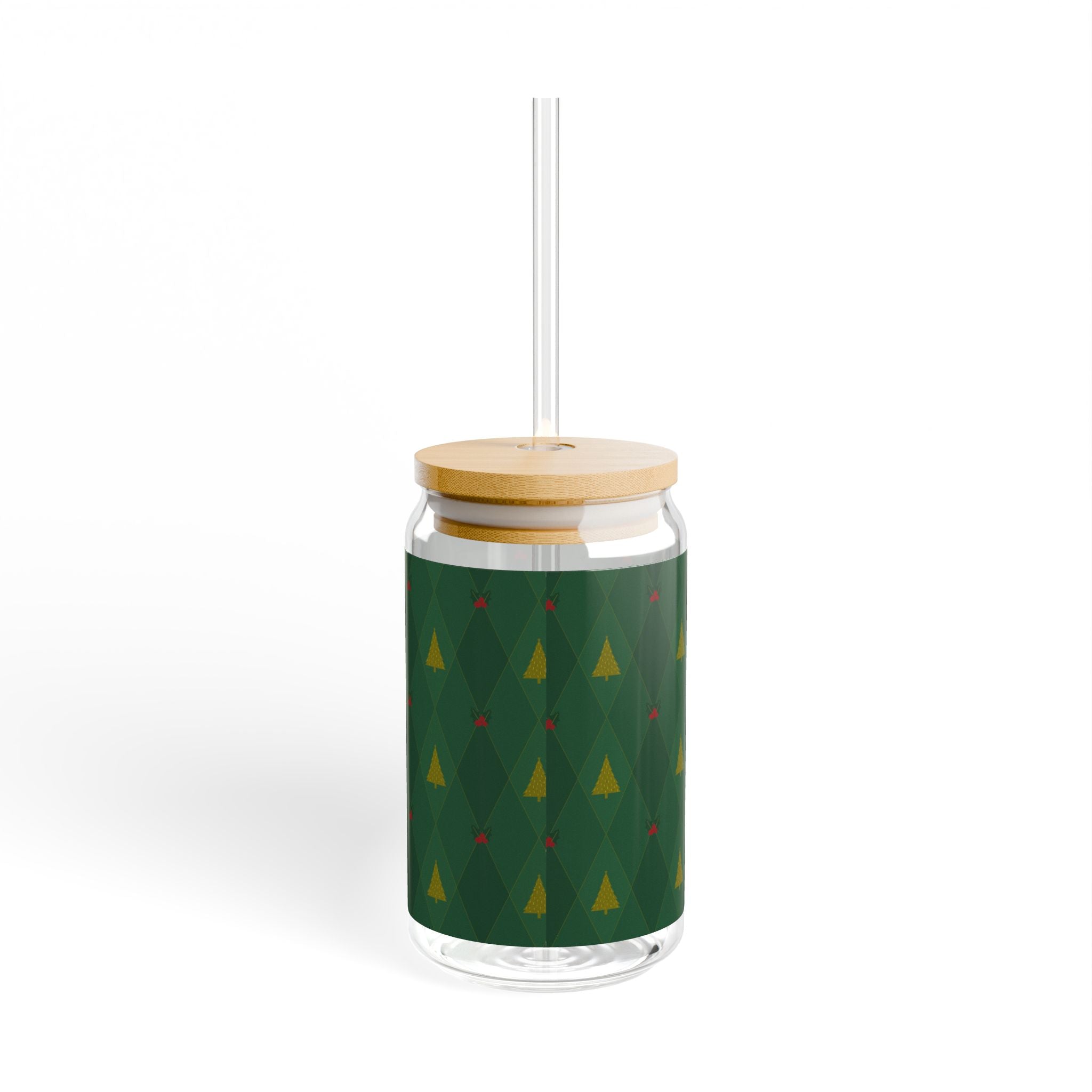 Winter Whisper: Festive Christmas Sipper Glass with Bamboo Lid - Love & Latte Co.Sipper Glass