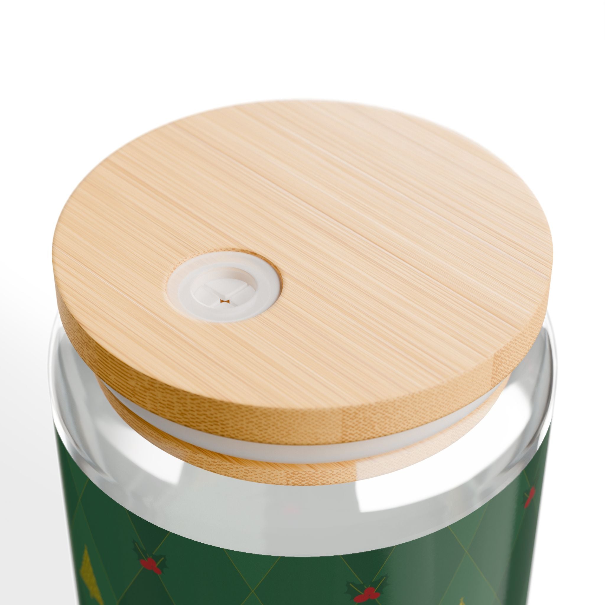 Winter Whisper: Festive Christmas Sipper Glass with Bamboo Lid - Love & Latte Co.Sipper Glass