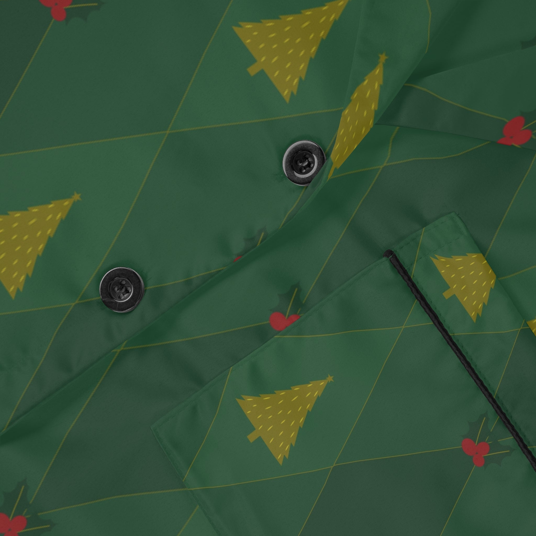 Women’s Satin Pajama Set – Cozy Christmas Comfort & Holiday Elegance: Holly Night Pajamas - Love & Latte Co.